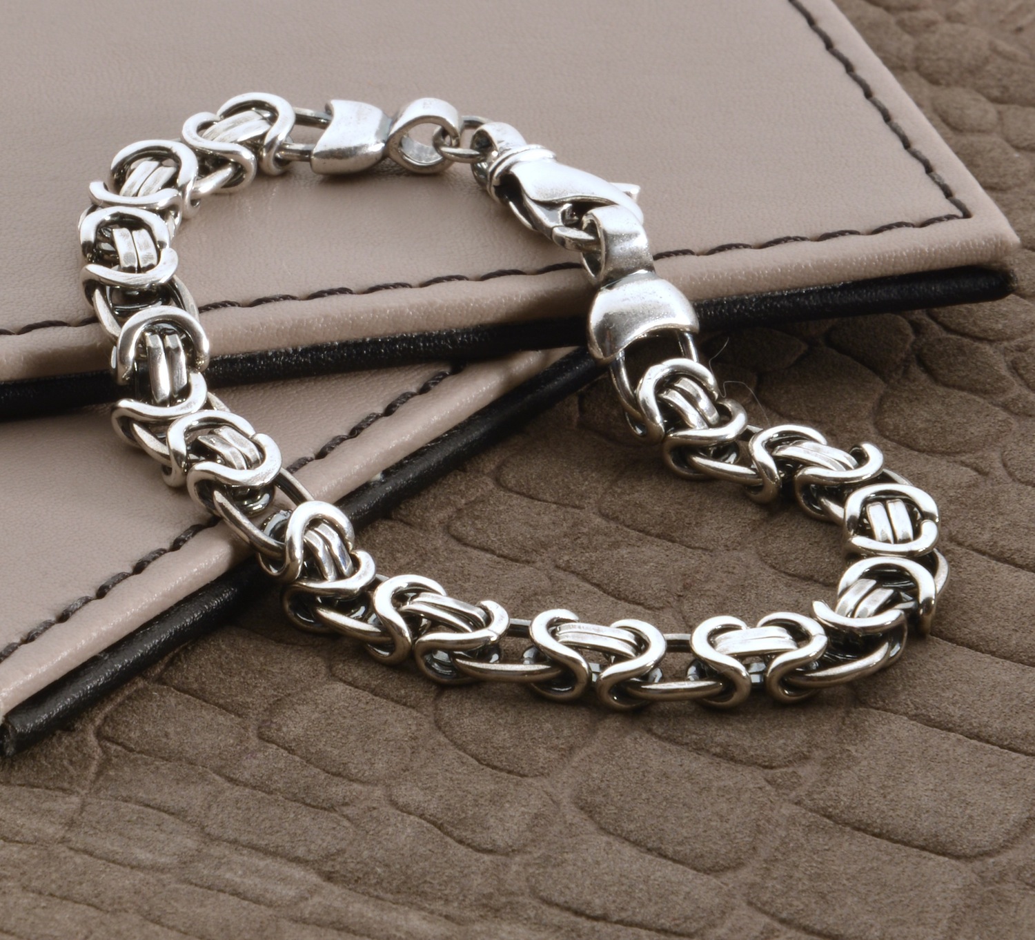 Men’s Heavy Silver Chain Detail Bracelet | Hurleyburley