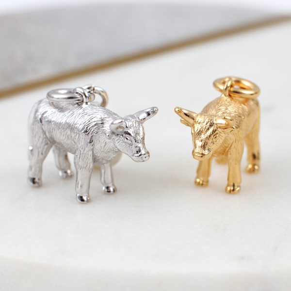 Horse Charm 38mm Silver Yellow Plated Chinese Zodiacs