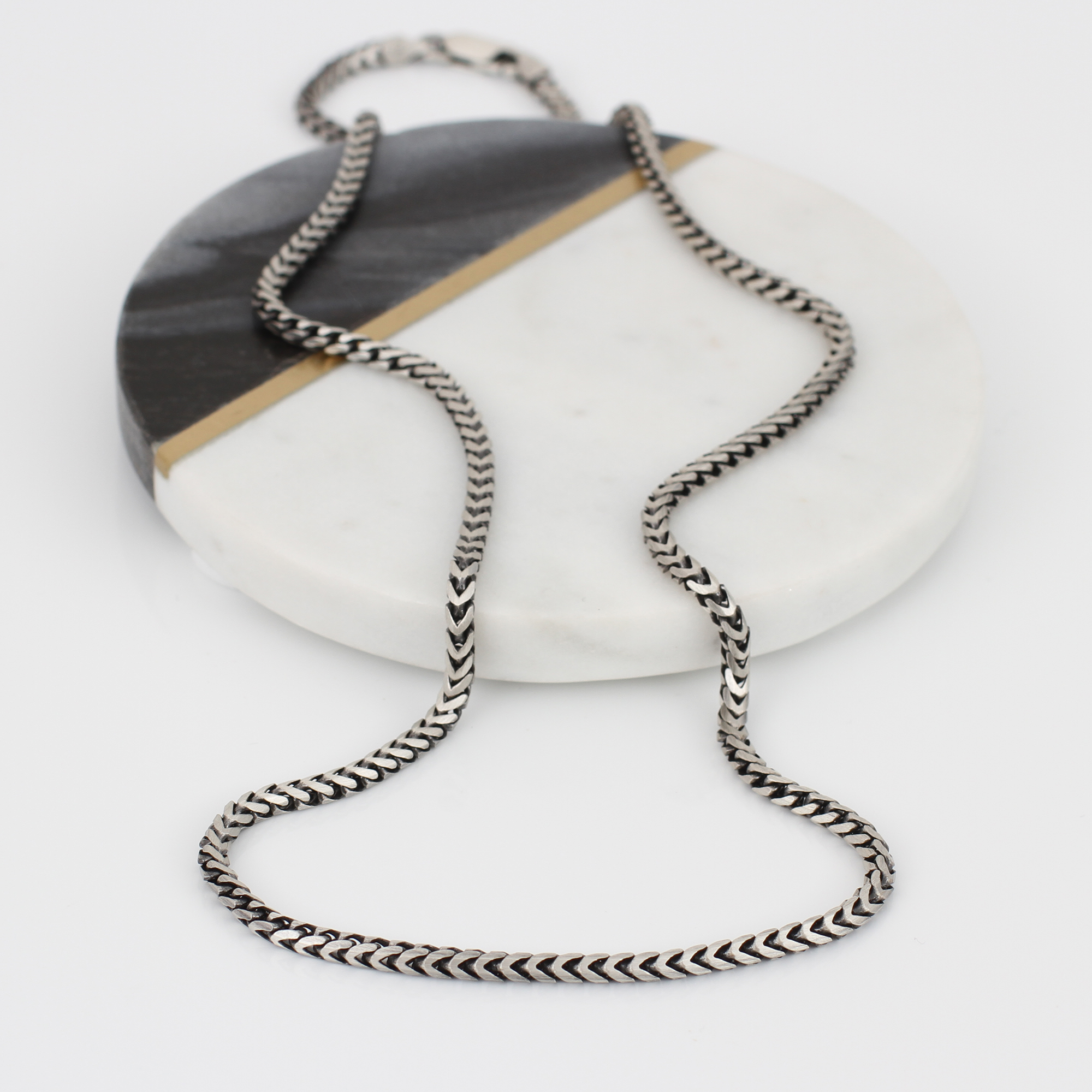 Mens Silver Flat Snake Chain - Silver Snake Necklace Chain | Twistedpendant