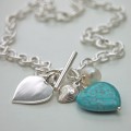 HBN27 Silver and turquoise_heart_necklace_2