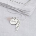 HBN82Personalised Sterling Silver Angel Wing Necklace ROSE NEW