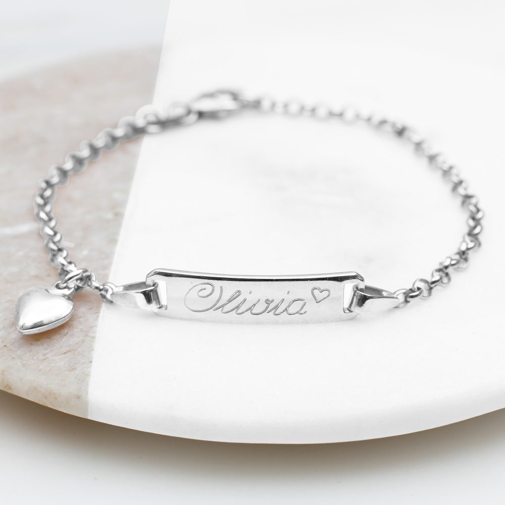 sterling silver christening bracelet