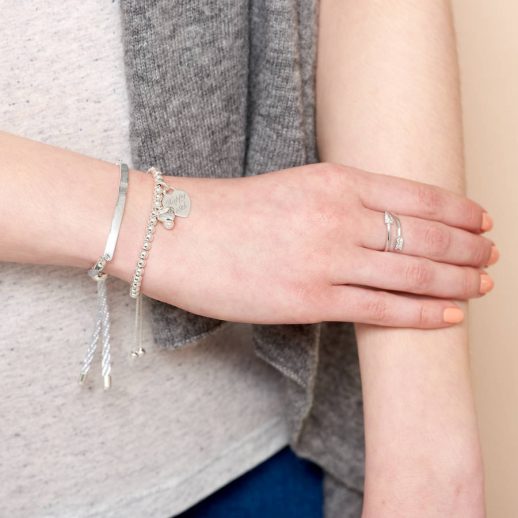 Personalised sterling silver slider bracelet - Donna Crain Accessories