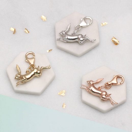 silver and gold Hare charm