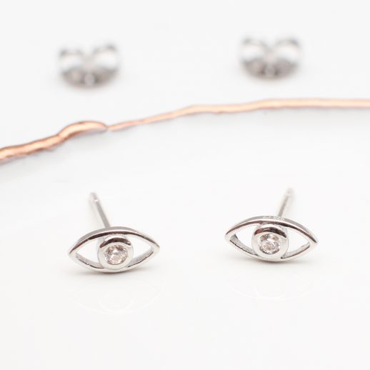 Ios evil eye earrings (silver) – Opa Designs