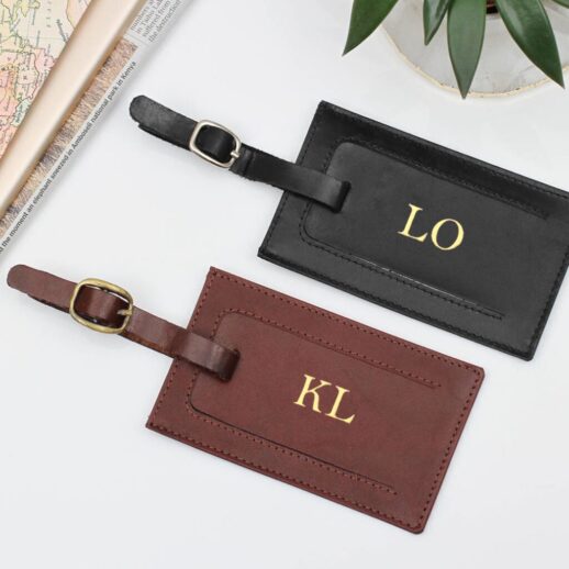 Men's personalised luggage tags