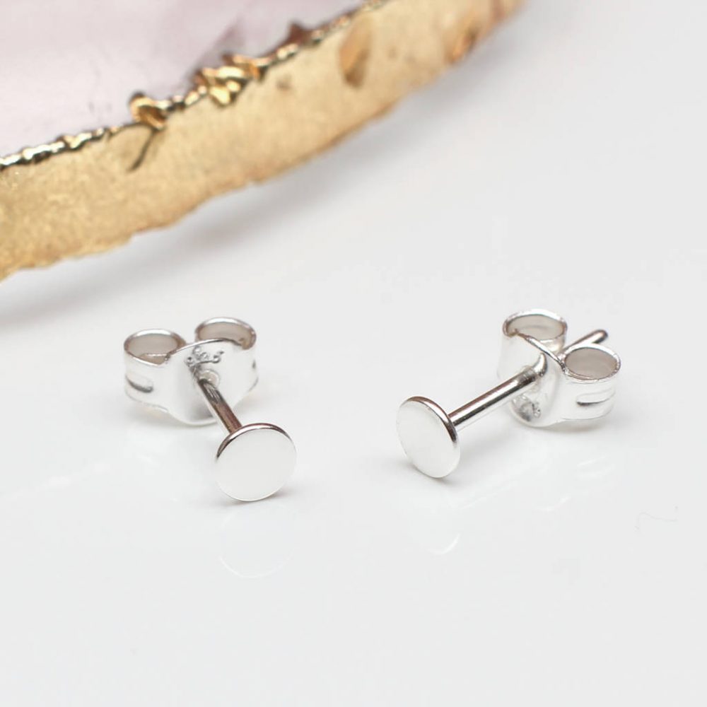 Handmade Contemporary Silver Stud Earrings with a Freshwater Cultured Pearl  Drop inspired by the Sea