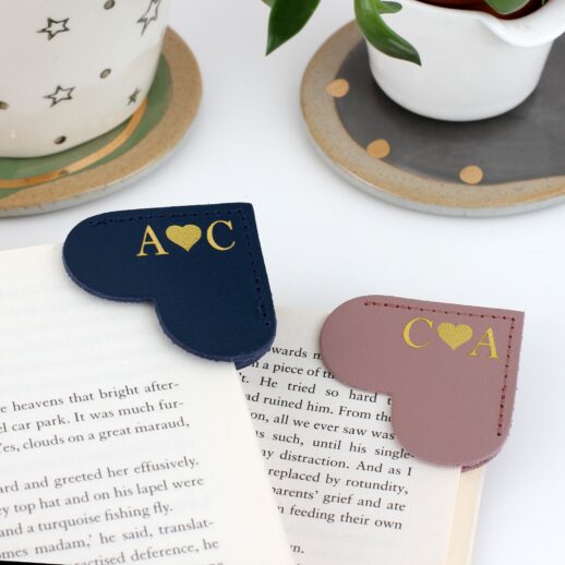 personalised heart corner bookmark