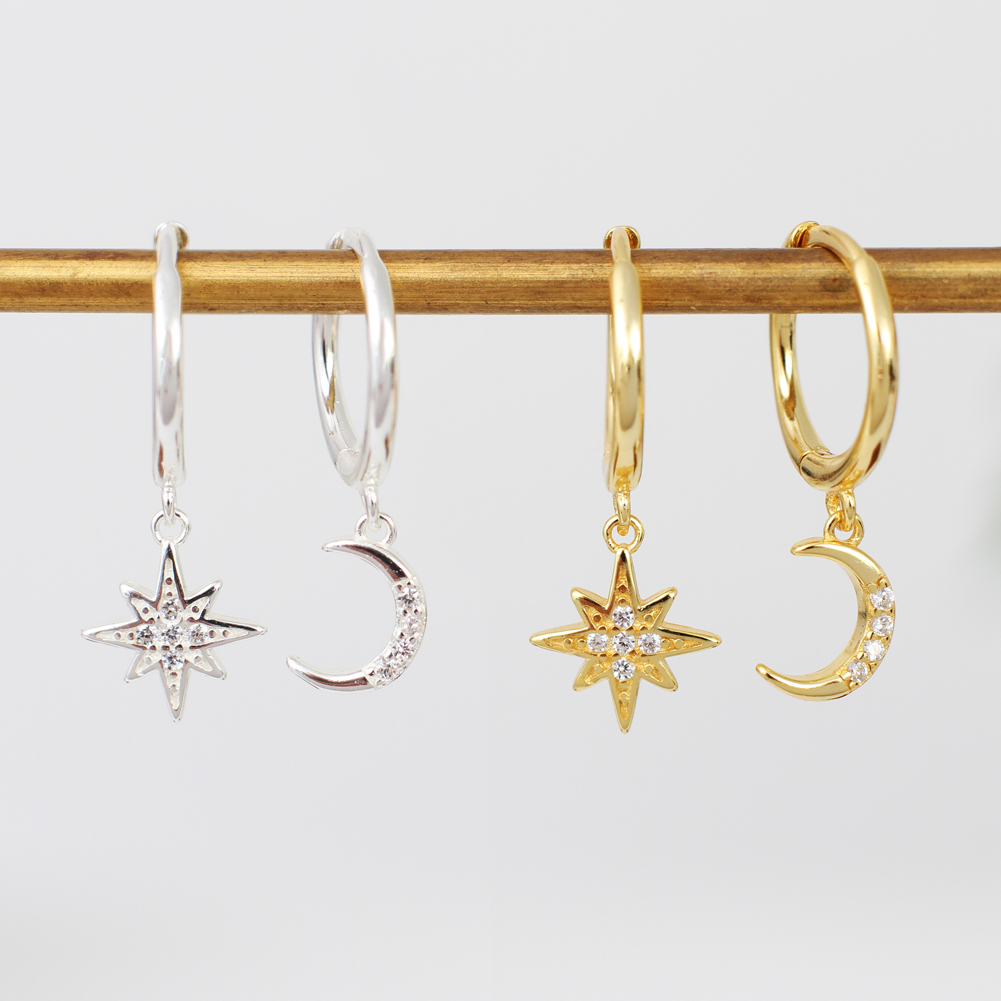 Details 80+ star and moon hanging earrings - esthdonghoadian