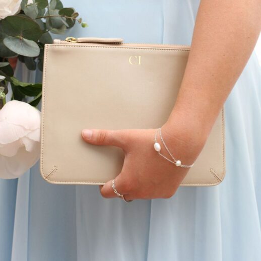 Personalised bridesmaid clutch bag