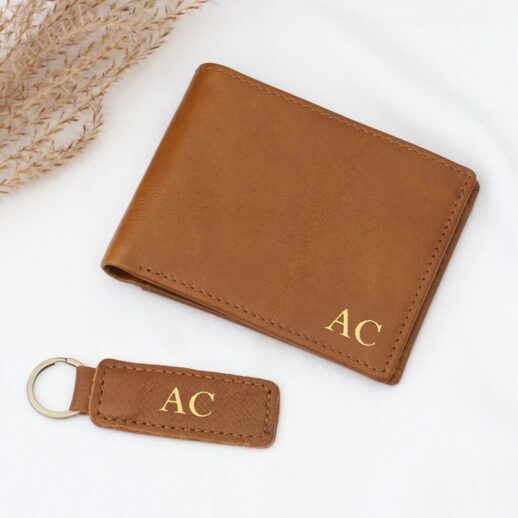 Men's Initial wallet and keyring