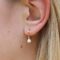 Gold opal earrings on