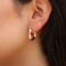 9ct gold square tube hoop earrings