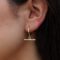 9ct gold t-bar hoop earrings