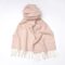 Baby pink herringbone tassel scarf