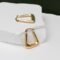 solid gold triangle shape hoop earrings