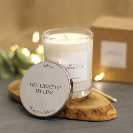 engraved natural classic candle