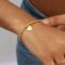 gold heart birthstone ball bracelet