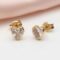 9ct gold 5mm cubiz circonia heart stud earrings