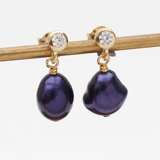 blue pearl drop earrings