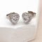 Cubic zirconia heart stud earrings